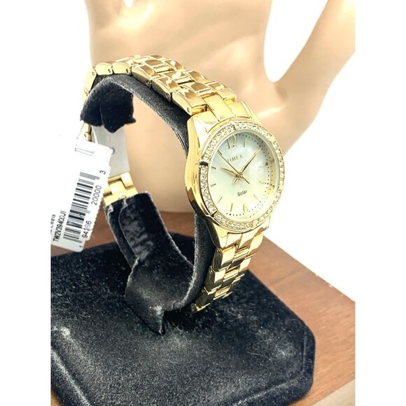 Timex Women's Watch TW2V39400 Solar Mother of Pearl Dial Gold Stainless Steel - Picture 14 of 14